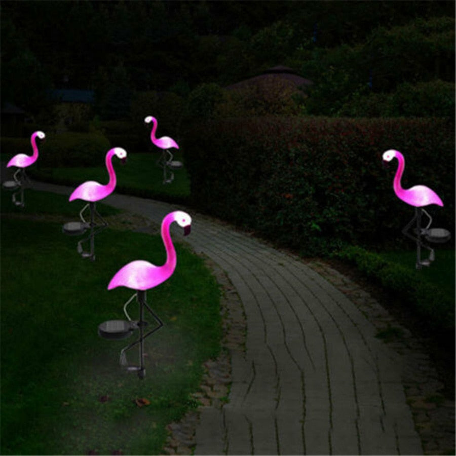 Solar Power Pink Flamingo