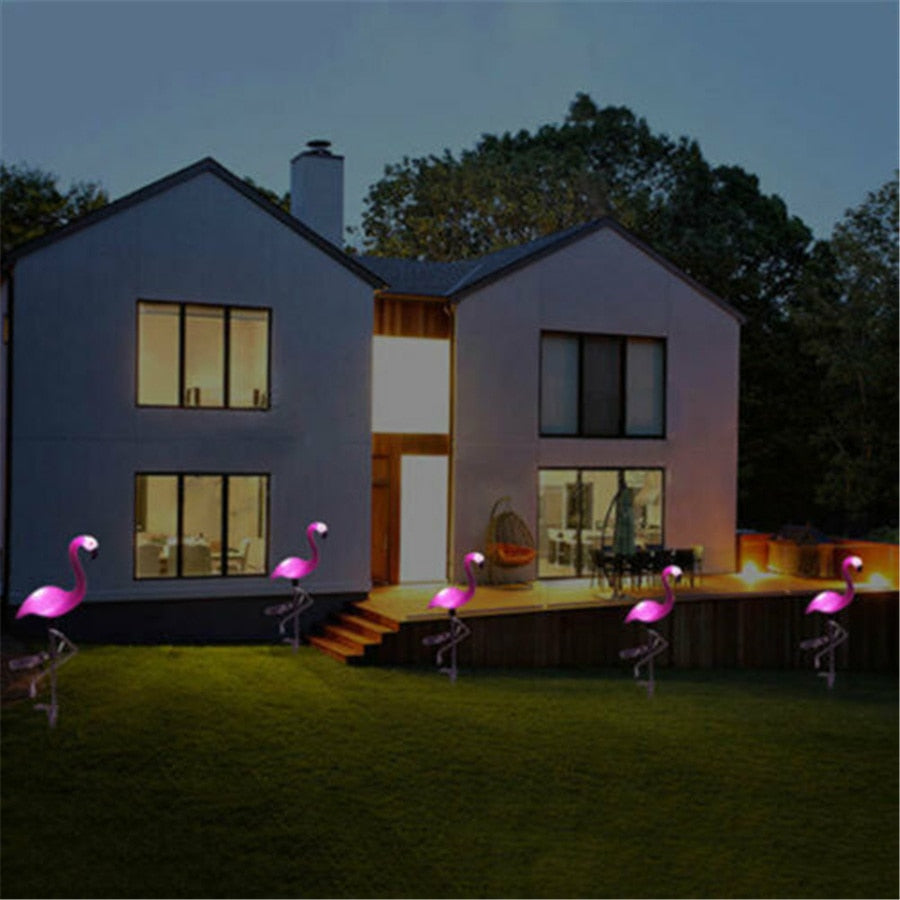 Solar Power Pink Flamingo